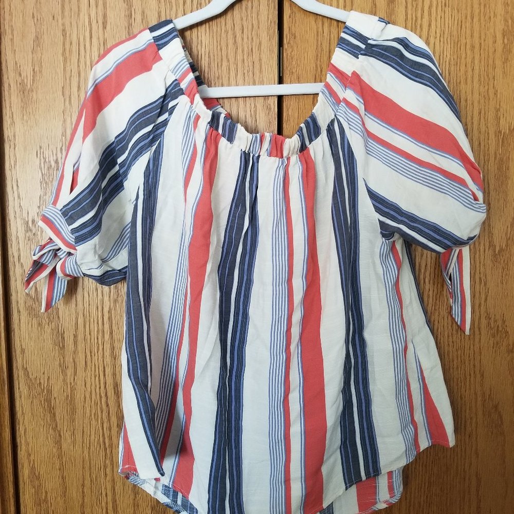 Striped off the shoulder blouse